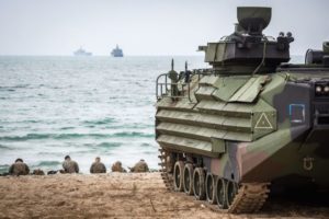 Amphibious Assault Vehicle from the US Marine Corps Protected with Polyurea